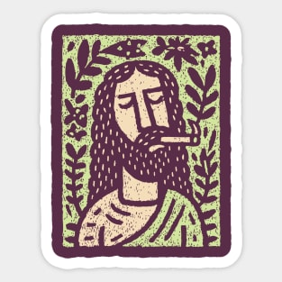 Meditative Jesus | Sacred Herbal Sacrament Sticker